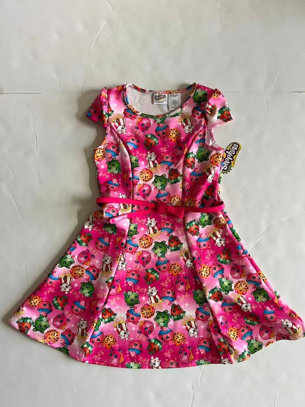NWT Girl's Shopkins Dress Shopkins Sublimated Scuba Skater Dress Size 10